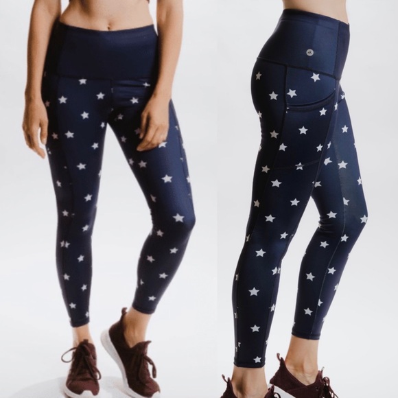 Alexo Athletica Pants - Alexo Athletica Freedom Star Blue Leggings